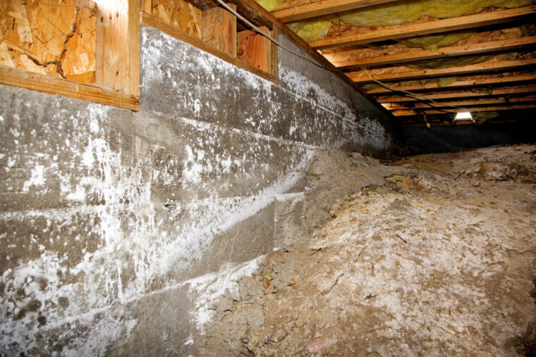 Moldy Crawl Space Waterproofing